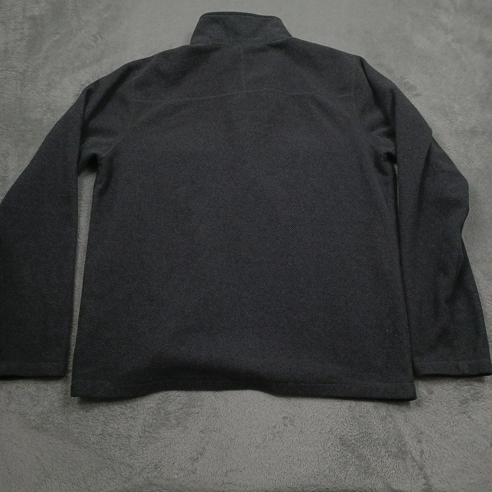 North Face Sweater Mens Large Gray 1/4 ZIp Fleece Pullover Outdoor
